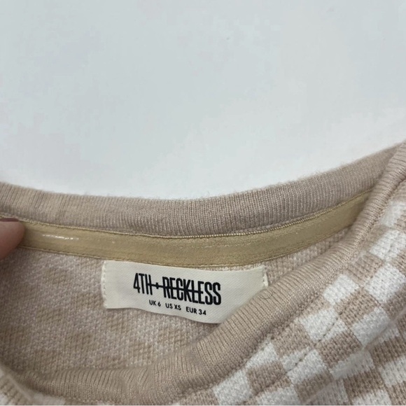 4th and Reckless Checkered Knit Tube Top retro size extra small strapless - Picture 6 of 6